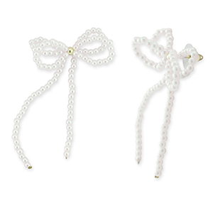 Orecchini alla moda fiocco bianco-oro