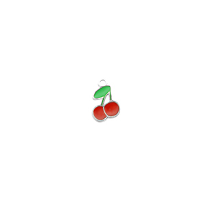 Ciondoli in acciaio inossidabile ciliegie argento-rosso-verde