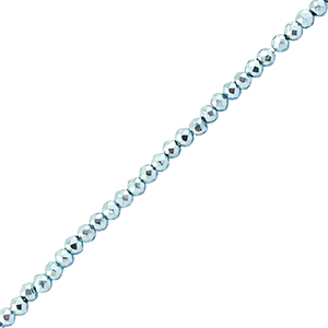 Perline sfaccettate 2mm tonda blu chiaro metallico