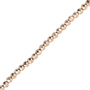 Perline sfaccettate 2mm tonda oro rosa metallico