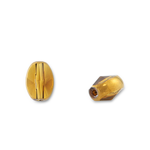Perline di vetro ovale giallo trasparente-oro