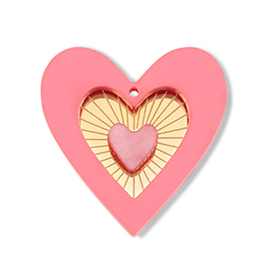 Ciondoli accattivanti cuore rosa-oro