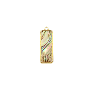 Pendenti in resina con imitazione di conchiglia rettangolo dorado-talpa