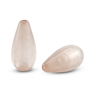 Perline Polaris Elements a forma di goccia Polmo rosa nude