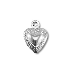 Ciondoli in acciaio inossidabile cuore argento
