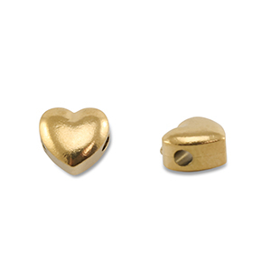 Perline in acciaio inossidabile cuore oro