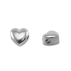 Perline in acciaio inossidabile cuore argento