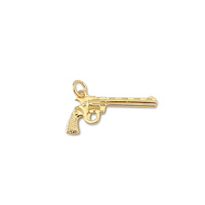 Metallo TQ in ottone ciondolo revolver oro