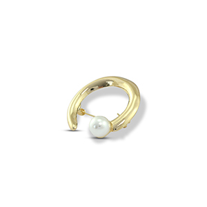 Broches con perla oro-bianco