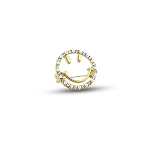 Broches smiley con perle oro