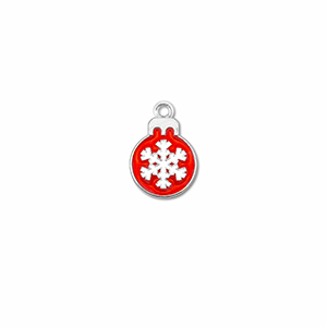 Ciondoli di metallo argento-rosso-bianco