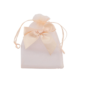 Sacchetti in organza con fiocco pesca
