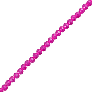 Perline sfaccettate 4x3mm rondella rosa fucsia