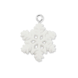 Pendenti in resina fiocco di neve bianco