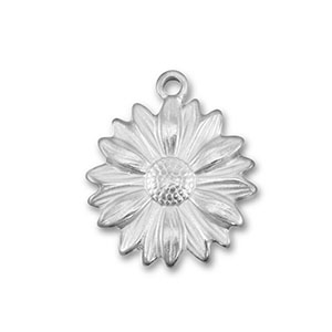 Ciondoli in acciaio inossidabile fiore argento