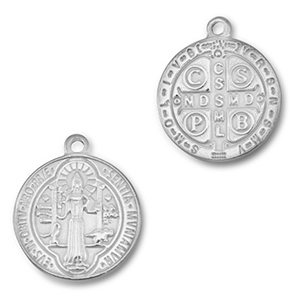 Ciondoli in acciaio inossidabile tonda religioso argento
