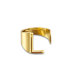 Anelli in acciaio inossidabile lettera L oro