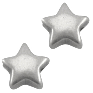 Perline di metallo DQ 6mm stella argento antico (privo di nichel)