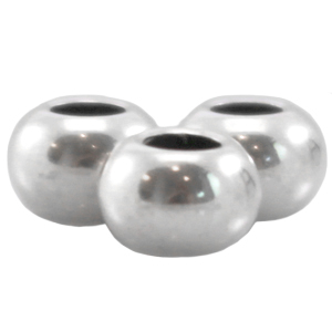 Perline di metallo DQ 6x4mm tonda argento antico (privo di nichel)