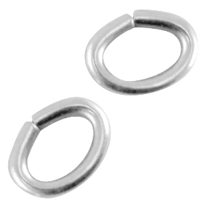 Anellino apribile di metallo DQ ovale argento antico (privo di nichel)