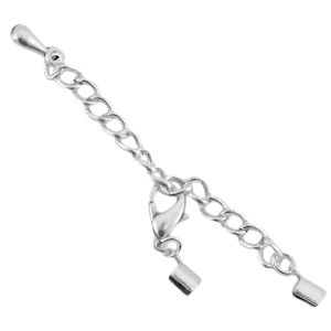 Allungatrice di metallo DQ con chiusura moschettone 2 mm argento antico (privo di nichel)