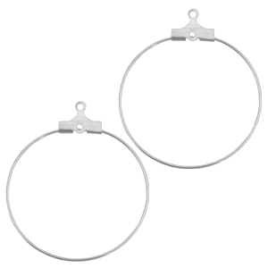 Componenti di metallo DQ orecchino a cerchio 30 mm argento antico (privo di nichel)