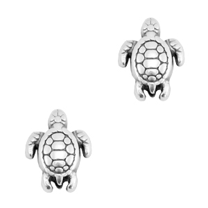 Perline di metallo DQ tartaruga argento antico (privo di nichel)