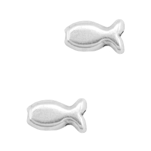 Perline di metallo DQ pesciolino argento antico (privo di nichel)
