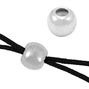 Chiusura con perline scorrevoli  di metallo DQ 6mm argento antico (privo di nichel)