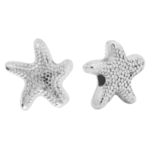 Perline di metallo DQ stella marina argento antico (privo di nichel)