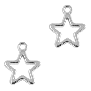 Ciondoli di metallo DQ stella argento antico (privo di nichel)