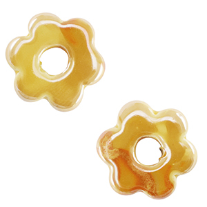Perline di ceramica greca DQ fiore giallo caldo