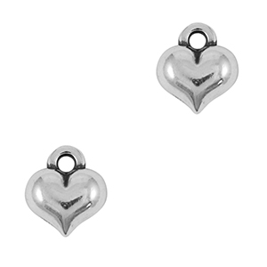 Ciondoli di metallo DQ cuore argento antico (privo di nichel)