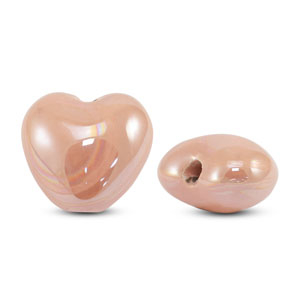 Perline di ceramica greca DQ cuore pesca