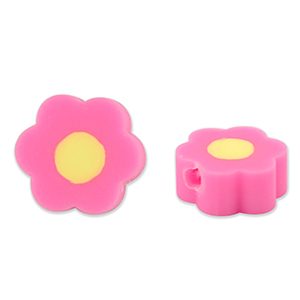 Perline di polimero fiore rosa-giallo