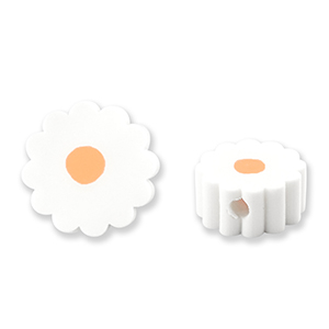 Perline di polimero fiore bianco-arancione