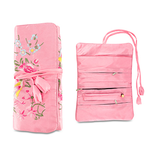 Portagioie da viaggio con fiori rosa