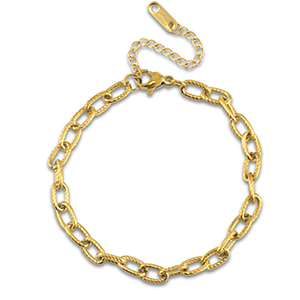 Bracciali in acciaio inossidabile con maglia contorta oro