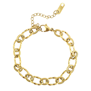 Bracciali in acciaio inossidabile con maglia contorta oro