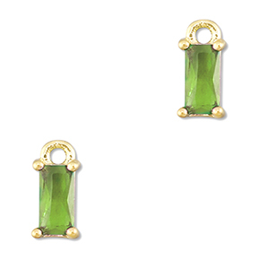 Pendenti di vetro Crystal Glass rettangolo verde-oro
