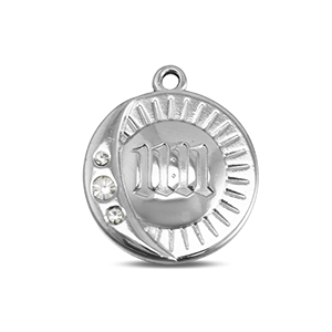 BY31&reg; Ciondoli in acciaio inossidabile tonda con 11:11 argento