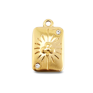 BY31&reg; Ciondoli in acciaio inossidabile carta di fiori oro