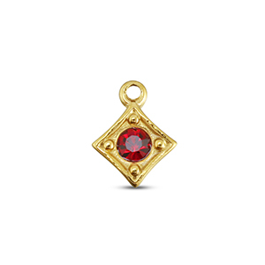 BY31&reg; Ciondoli in acciaio inossidabile rombo oro-rosso rubino