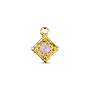 BY31&reg; Ciondoli in acciaio inossidabile rombo oro-rosa opale delicata