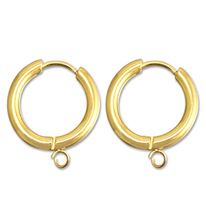 Orecchini in acciaio inossidabile a cerchio con anellino 17mm oro