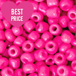 Perline di vetro rocailles 6/0 (4 mm) rosa azalea neon