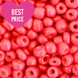 Perline di vetro rocailles 8/0 (3 mm) rosso corallo