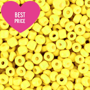 Perline di vetro rocailles 8/0 (3 mm) giallo neon audace