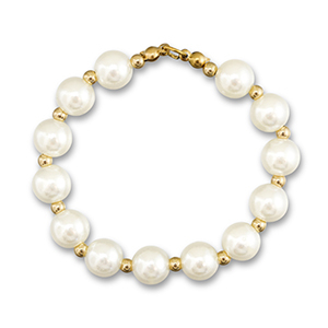Ciondoli accattivanti collana di perle bianco-oro