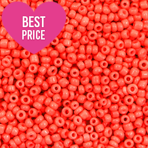 Perline di vetro rocailles 12/0 (2 mm) rosso corallo neon